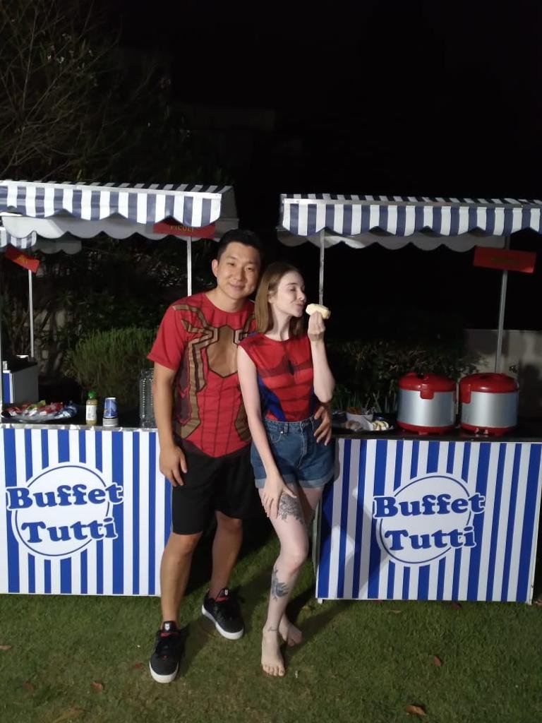 Barraquinhas para festas na cor azul para festa do Pyong Lee